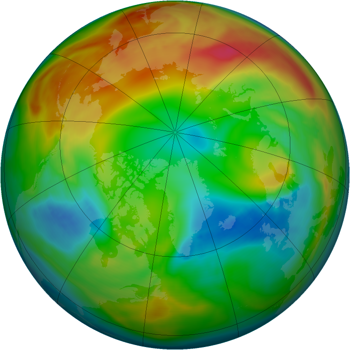 Arctic ozone map for 31 January 2005